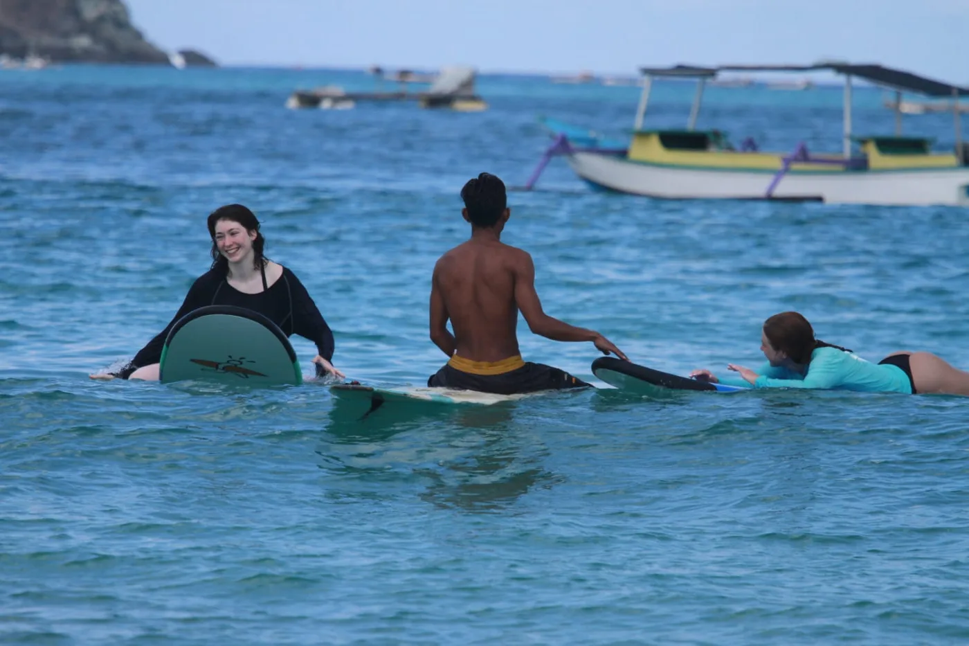 A surf lesson in Lombok