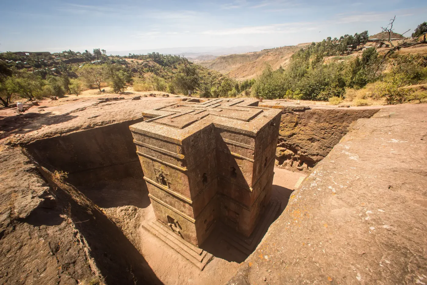Bete Giyorgis, the cross-shaped church carved into the rock in Lalibela